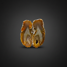 Load image into Gallery viewer, Indonesian Sumatra Agate Pair – Vibrant Banded Chalcedony with Rich Color Zoning | Ethical Lapidary & Collector Display Specimens