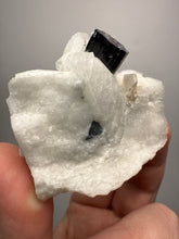 Load image into Gallery viewer, Dark Green Cap Stak Nala Tourmaline on Cleavelandite Matrix – Haramosh Mountains, Pakistan