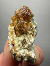 Load image into Gallery viewer, Hessonite Garnet Cluster on Matrix – Natural Collector Specimen from Pakistan | High-Grade Orange-Red Garnet Crystals