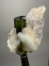 Load image into Gallery viewer, Deep Green Stak Nala Tourmaline with Cleavelandite – Haramosh Mountains, Pakistan | Thumbnail Specimen