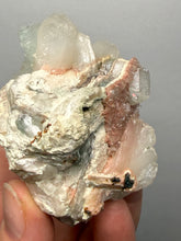Load image into Gallery viewer, High-Grade Gemmy Green Apophyllite on White Stilbite | Deccan Traps, Maharashtra, India