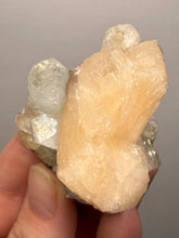 Load image into Gallery viewer, High-Grade Gemmy Green Apophyllite on White Stilbite | Deccan Traps, Maharashtra, India
