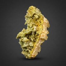 Load image into Gallery viewer, High-Grade Green Heulandite on Peach Stilbite Crystal Cluster | Deccan Traps, Maharashtra, India | Collector Mineral Specimen
