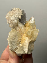 Load image into Gallery viewer, Isometric Fluorite & Scalenohedral Calcite Specimen | Pakistan Mineral Collector Display Piece