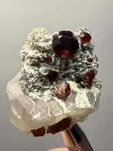 Load image into Gallery viewer, High-Grade Naturally Faceted Red Spessartine Garnet on Matrix — Skardu, Pakistan