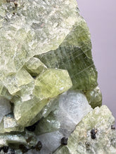 Load image into Gallery viewer, Electric Green Diopside on Quartz – Collector Mineral Specimen (Gilgit-Baltistan) Pakistan