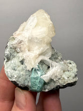Load image into Gallery viewer, High-Grade Gemmy Green Apophyllite on White Stilbite & Apophyllite | Deccan Traps, Maharashtra, India
