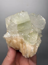 Load image into Gallery viewer, High-Grade Light Green Apophyllite on Pink Stilbite Zeolite | Indian Collector Mineral Specimen