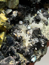 Load image into Gallery viewer, 5.7” New Find: Huanzala Mine Peru Sphalerite + Chalcopyrite + Apatite + Calcite + Quartz | Collector Display Specimen