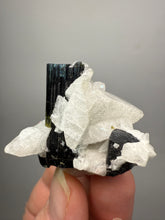 Load image into Gallery viewer, Dark Green Cap Stak Nala Tourmaline on Cleavelandite Matrix – Haramosh Mountains, Pakistan