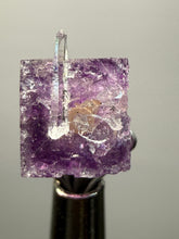 Load image into Gallery viewer, Rhodochrosite + Quartz on Purple Isometric Fluorite (Thumbnail Specimen) | Wutong Mine, China