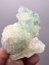 Load image into Gallery viewer, Luminous Mint Apophyllite with Glittering Druzy Sugar Quartz – India