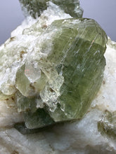 Load image into Gallery viewer, Electric Green Diopside on Quartz – Collector Mineral Specimen (Gilgit-Baltistan) Pakistan