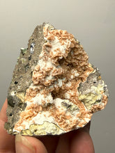 Load image into Gallery viewer, Peach Druzy Heulandite on Matrix – India | Rare Peach Crystal Mineral Specimen for Collectors & Display