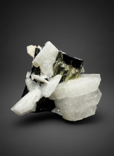 Load image into Gallery viewer, Dark Green Cap Stak Nala Tourmaline on Cleavelandite Matrix – Haramosh Mountains, Pakistan