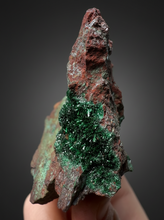 Load image into Gallery viewer, Brochantite Collector Mineral Specimen – Vivid Green Copper Crystals from Morocco