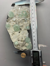 Load image into Gallery viewer, High-Grade Gemmy Green Apophyllite on White Stilbite | Deccan Traps, Maharashtra, India