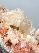 Load image into Gallery viewer, Shiny Peach Stilbite on Druzy Red Heulandite – High-Grade Collector Mineral Specimen from India