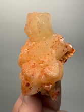 Load image into Gallery viewer, Red Heulandite on Cream Stilbite Zeolite Cluster – India (Collector Mineral Specimen)