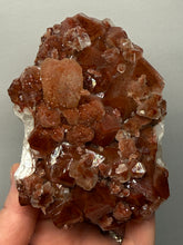 Load image into Gallery viewer, Rare Red Apophyllite + Druzy Red Stilbite Flowers — Deccan Traps, India