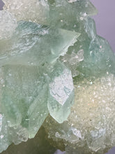 Load image into Gallery viewer, Luminous Mint Apophyllite with Glittering Druzy Sugar Quartz – India