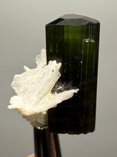 Load image into Gallery viewer, Dark Green Cap Stak Nala Tourmaline with Cleavelandite Flower – Haramosh Mountains, Pakistan | Thumbnail Specimen
