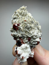 Load image into Gallery viewer, High-Grade Naturally Faceted Red Spessartine Garnet on Matrix — Skardu, Pakistan