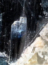 Load image into Gallery viewer, Blue Cap Tourmaline on Quartz Specimen – Pakistan