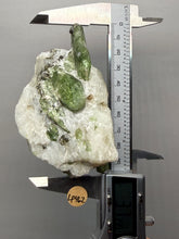 Load image into Gallery viewer, Electric Green Diopside on Quartz – Collector Mineral Specimen (Gilgit-Baltistan) Pakistan