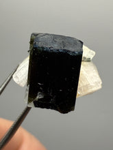 Load image into Gallery viewer, Blue Cap Dark Green Stak Nala Tourmaline and Cleavelandite – Haramosh Mountains, Pakistan | Thumbnail Specimen