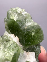 Load image into Gallery viewer, Electric Green Diopside on Quartz – Collector Mineral Specimen (Gilgit-Baltistan) Pakistan