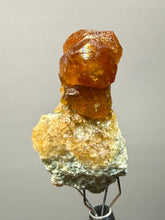 Load image into Gallery viewer, Hessonite Garnet Cluster on Matrix – Natural Collector Specimen from Pakistan | High-Grade Orange-Red Garnet Crystals