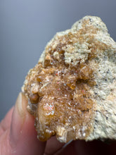 Load image into Gallery viewer, Hessonite Garnet Cluster on Matrix – Natural Collector Specimen from Pakistan | High-Grade Orange-Red Garnet Crystals