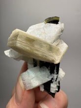 Load image into Gallery viewer, Dark Green Cap Stak Nala Tourmaline with Cleavelandite Matrix – Haramosh Mountains, Pakistan