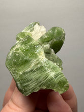 Load image into Gallery viewer, Electric Green Diopside on Quartz – Collector Mineral Specimen (Gilgit-Baltistan) Pakistan