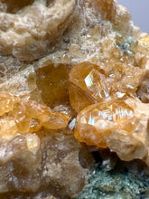 Load image into Gallery viewer, Hessonite Garnet Cluster on Matrix – Natural Collector Specimen from Pakistan | High-Grade Orange-Red Garnet Crystals