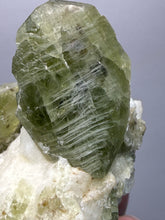 Load image into Gallery viewer, Electric Green Diopside on Quartz – Collector Mineral Specimen (Gilgit-Baltistan) Pakistan
