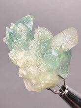 Load image into Gallery viewer, Luminous Mint Apophyllite with Glittering Druzy Sugar Quartz – India
