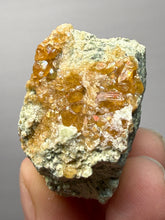 Load image into Gallery viewer, Hessonite Garnet Cluster on Matrix – Natural Collector Specimen from Pakistan | High-Grade Orange-Red Garnet Crystals