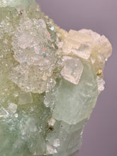 Load image into Gallery viewer, Luminous Mint Apophyllite with Glittering Druzy Sugar Quartz – India
