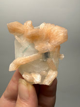 Load image into Gallery viewer, Pink Stilbite with Druzy Frosted Optical Calcite — India Zeolite Specimen