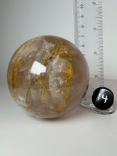 Load image into Gallery viewer, Dendrite Manganese Included Iron Oxide Quartz (Golden Healer) Sphere • RARE