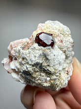 Load image into Gallery viewer, High-Grade Naturally Faceted Red Spessartine Garnet on Matrix — Skardu, Pakistan