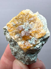 Load image into Gallery viewer, Hessonite Garnet Cluster on Matrix – Natural Collector Specimen from Pakistan | High-Grade Orange-Red Garnet Crystals