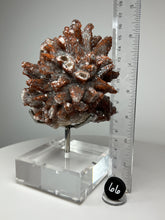 Load image into Gallery viewer, Red Phantom Pagoda Tower Calcite from Hubei Province, China • High Grade High Shine • Stand Included • Mineral Collector’s Showpiece