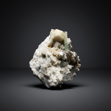 Load image into Gallery viewer, Aquamarine with Smoky Quartz on Albite Mineral Specimen | Nagar Valley, Gilgit-Baltistan, Pakistan
