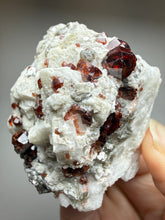 Load image into Gallery viewer, High-Grade Naturally Faceted Red Spessartine Garnet on Matrix — Skardu, Pakistan