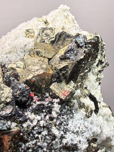Load image into Gallery viewer, 3.8” New Find: Huanzala Mine Peru Sphalerite + Chalcopyrite + Apatite + Calcite + Quartz | Collector Display Specimen