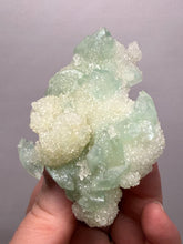 Load image into Gallery viewer, Luminous Mint Apophyllite with Glittering Druzy Sugar Quartz – India
