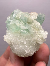 Load image into Gallery viewer, Luminous Mint Apophyllite with Glittering Druzy Sugar Quartz – India